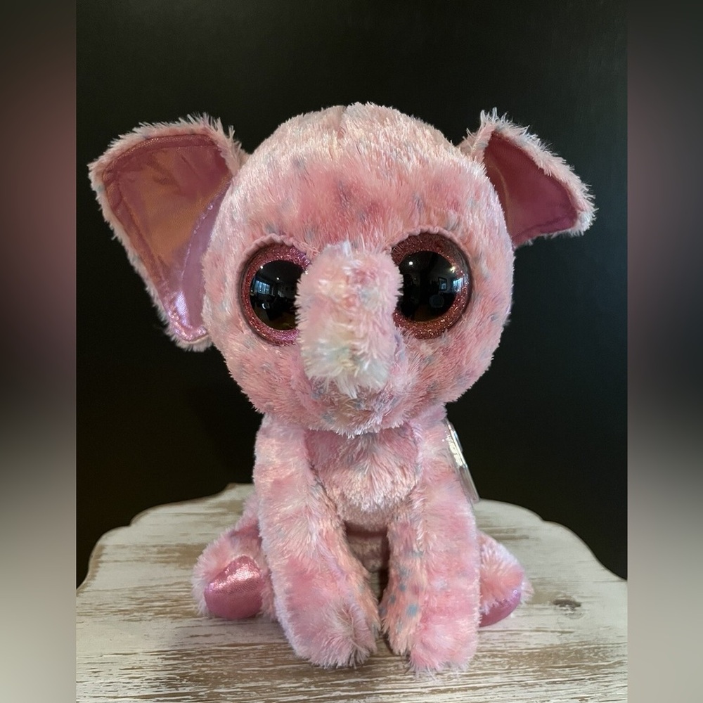 Ty Beanie Boos Adorable Pink Confetti Elephant Plush Toy
